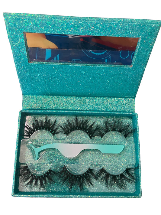 3 pair lash book w/Tweezer